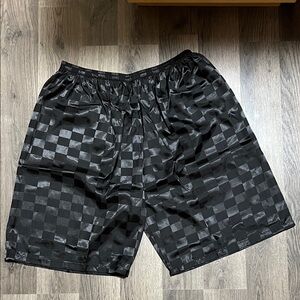Black Checkered Shorts